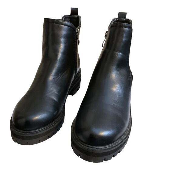 Shein Boots Women's Platform Sz 6.5M Black Ankle Side Zip Chunkly Rubber Sole - Picture 10 of 16